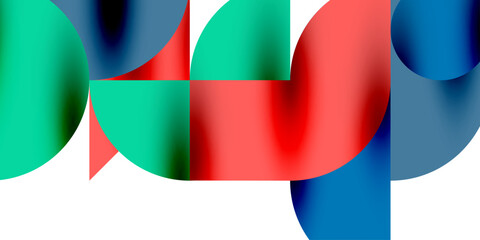 Fototapeta premium Shadow effect shiny circles and round triangles geometric modern art. Vector Illustration For Wallpaper, Banner, Background, Card, Book Illustration, landing page