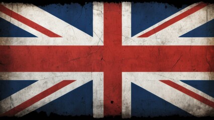 Fototapeta premium Vintage British Union Jack Flag with Weathered Texture