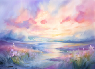 background with clouds. Generative AI