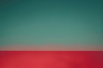 Abstract horizon blending red and green hues in a minimalistic landscape
