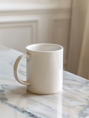 White Coffee Cup on Marble Table