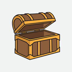 Vector illustration Treasure. Vector design Treasure. Treasure Box Vector Cartoon design illustration and icon for website, digital and print