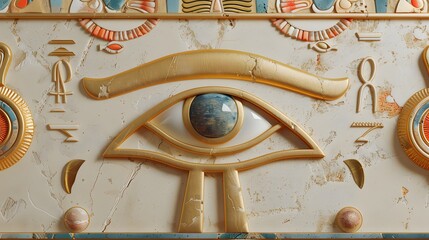 Minimalist design with ancient Egyptian symbols and motifs