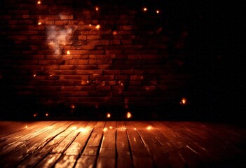 walls neon bright basement dark wall highlights empty view floor smoke sparks fire night old lamps brick room light background wooden abstract disco pattern design colourful colours texture wallpaper