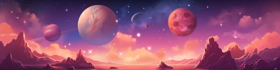 Fototapeta premium Space background for anime banner