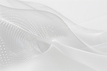 Fototapeta premium Abstract white waves and dots forming a futuristic digital landscape