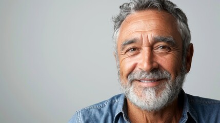 Fototapeta premium Portrait of a Bearded Man with a Friendly Smile
