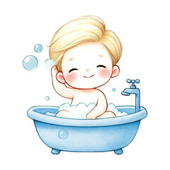 Naklejka premium newborn prince in blue dress