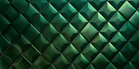 Abstract 3D Background of triangular Shapes in green Colors.