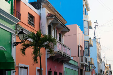 Naklejka premium Colorful buildings in Old San Juan, Puerto Rico