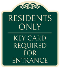 Resident parking sign