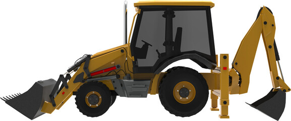 stand JCB excavator - heavy duty equipment vehicle. © Pikpexel