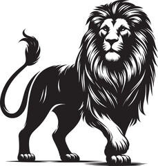 Fototapeta premium Lion Silhouette Vector Illustration.
