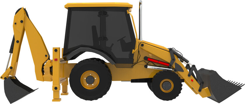 stand JCB excavator - heavy duty equipment vehicle.