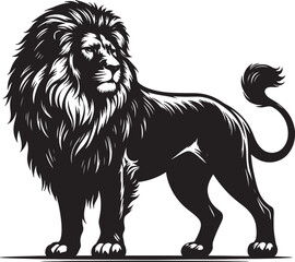 Obraz premium Lion Silhouette Vector Illustration.