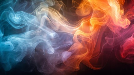 Obraz premium Abstract Smoke Swirls with Blue and Orange Hues