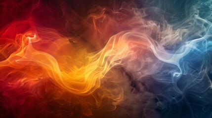 Fototapeta premium Abstract Smoke Art: Fiery and Serene