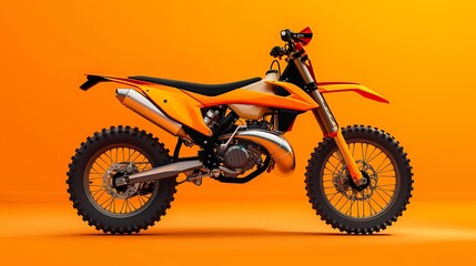Fototapeta premium Motorbike enduro isolated on orange
