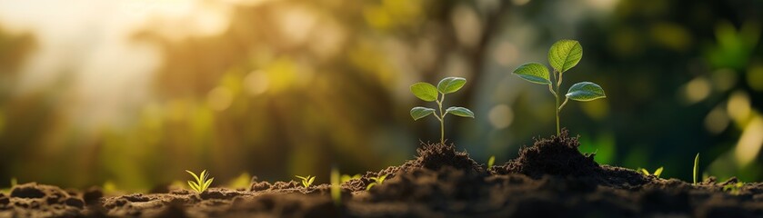 A tree grows on the ground.