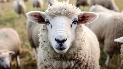 Fototapeta premium Sheep on the farm domestic animal sheep