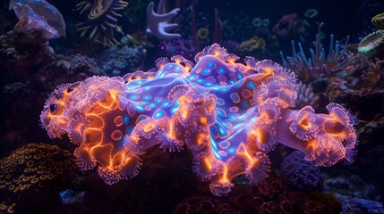 Vibrant Coral Polyp in an Aquarium