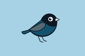 Dark-Eyed Junco bird learns icon vector illustration
