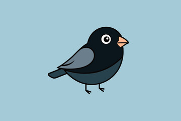 Dark-Eyed Junco bird learns icon vector illustration