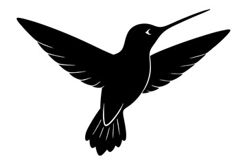 a black hummingbird iconn silhouette vector on white background