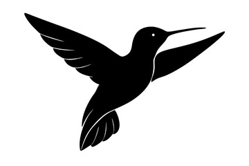 a black hummingbird iconn silhouette vector on white background