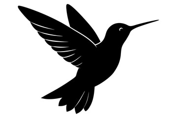 a black hummingbird iconn silhouette vector on white background
