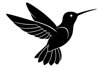 a black hummingbird iconn silhouette vector on white background