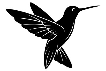 a black hummingbird iconn silhouette vector on white background