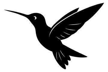 a black hummingbird iconn silhouette vector on white background