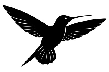 a black hummingbird iconn silhouette vector on white background