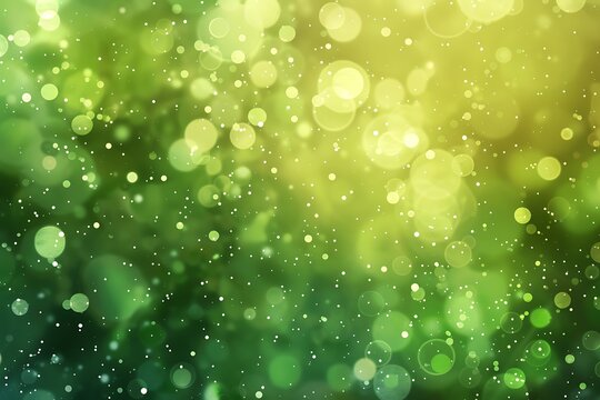 Bold emerald green particles pulsating with life against a softly blurred background,