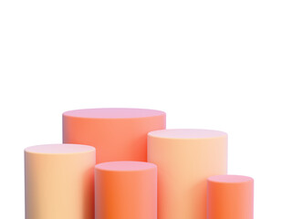 Orange podium product 3d background display stage platform with minimal yellow pedestal scene studio space show stand or geometric object presentation banner and summer fashion advertising backdrop.