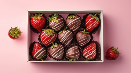 Chocolate Covered Strawberries in a White Box