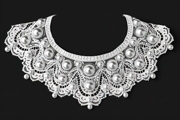 Obraz premium Illustration of a jewelry woman necklace with pearls