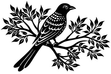 Dingo in tree icon silhouette vector art illustration