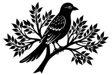 Dingo in tree icon silhouette vector art illustration