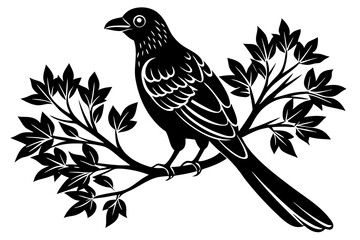 Dingo in tree icon silhouette vector art illustration