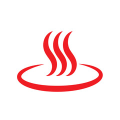 Onsen vector icon set in red  solid style. vector illustration. EPS 10/AI