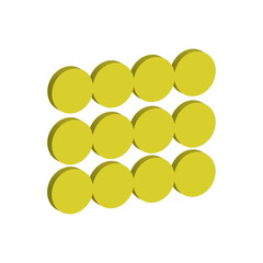 3d Geometric Shapes Illustration Isolated on White Background.