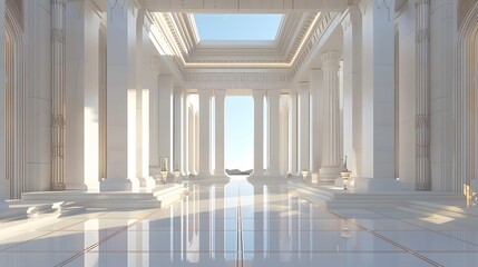 Fototapeta premium Clean lines and geometric forms inspired by Roman temple facades