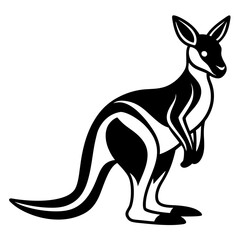 Kangaroo illustration silhouette vector