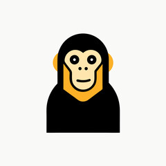 De Brazzas Monkey goes icon vector art illustration