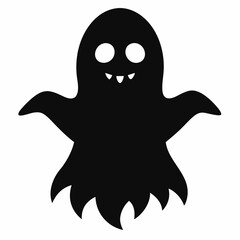 Halloween single ghosts silhouette vector