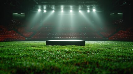 A Black Platform in a Stadium Setting