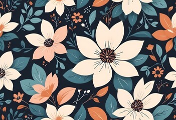 elegant flower and design, vector art 