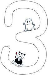 number in Halloween day theme